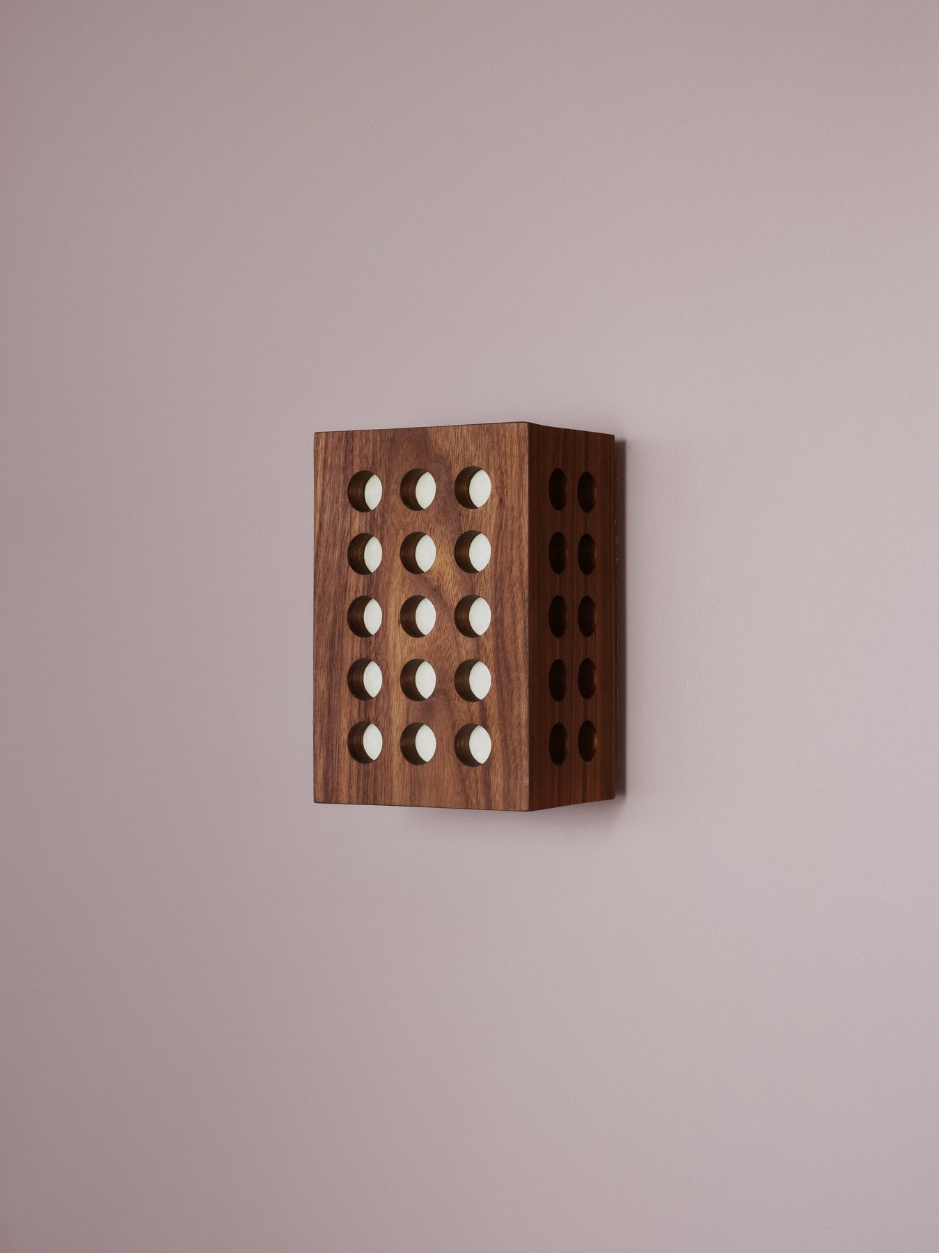 Perforated wood lamp